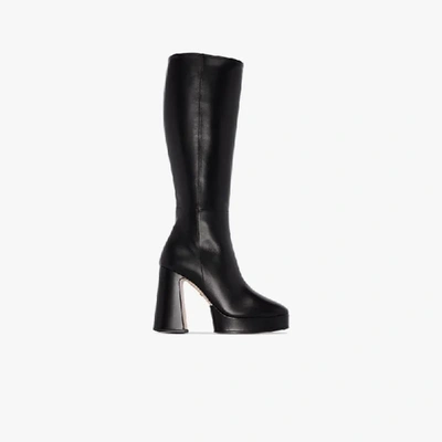 Shop Gucci Black 120 Leather Platform Boots