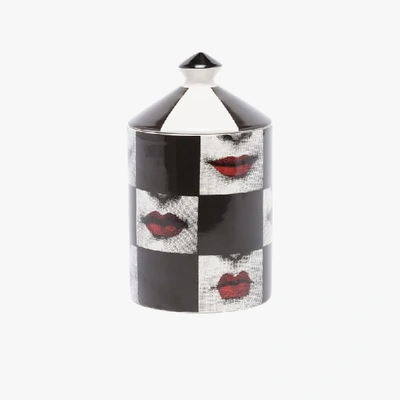 Shop Fornasetti Multicoloured Labbra Candle In White