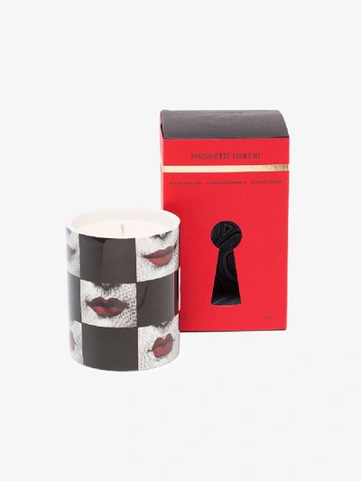 Shop Fornasetti Multicoloured Labbra Candle In White