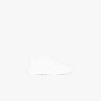 Shop Alexander Mcqueen White Court Leather Low Top Sneakers