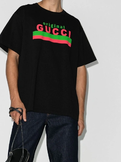 Shop Gucci Logo-print T-shirt In Black