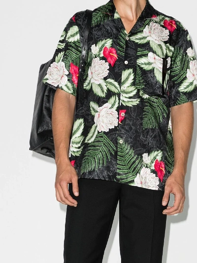 Shop Gucci Floral Print Shirt In Black