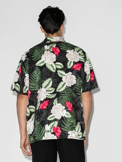 Shop Gucci Floral Print Shirt In Black