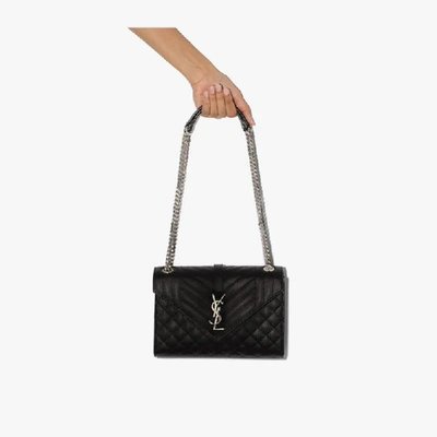 Saint Laurent Small Envelope Calfskin Leather Shoulder Bag In Black