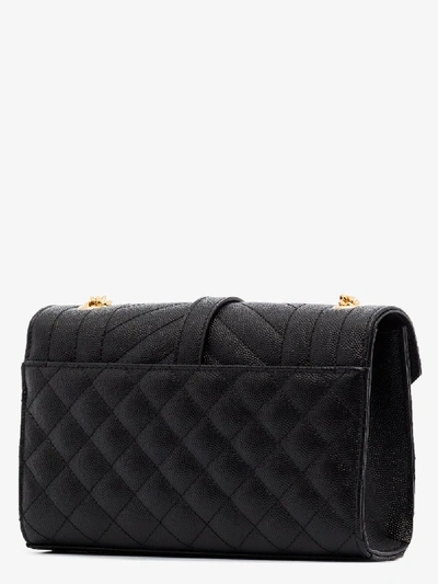 Shop Saint Laurent Black Envelope Leather Cross Body Bag
