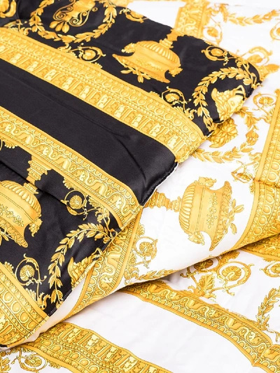 Shop Versace White, Black And Gold Baroque Blanket