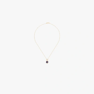 Shop Foundrae 18k Yellow Gold Blue Crescent Medallion Charm Diamond Necklace