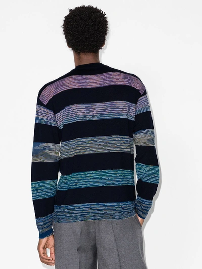 Shop Missoni Crew Neck Striped Sweater In Blue