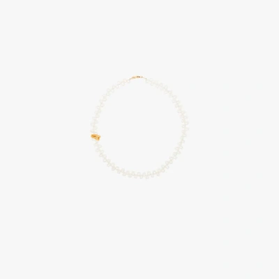 Shop Alighieri 24k Gold-plated La Calliope Chapter Ii Pearl Necklace In White