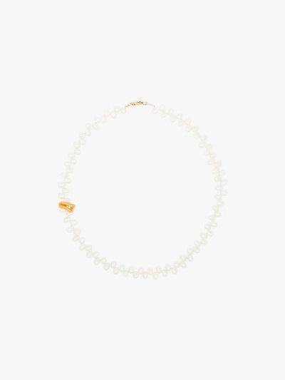 Shop Alighieri 24k Gold-plated La Calliope Chapter Ii Pearl Necklace In White