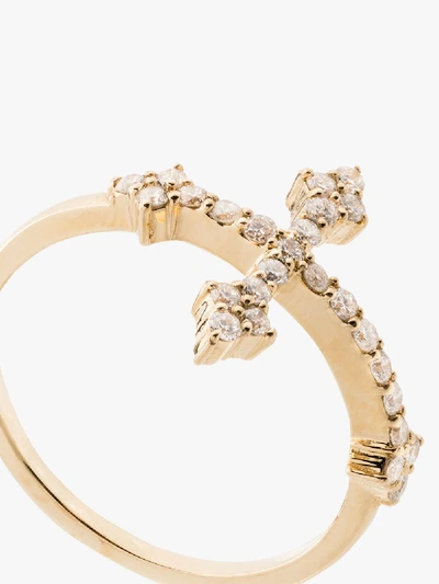 Shop Dru 14k Yellow Gold Cross Diamond Ring