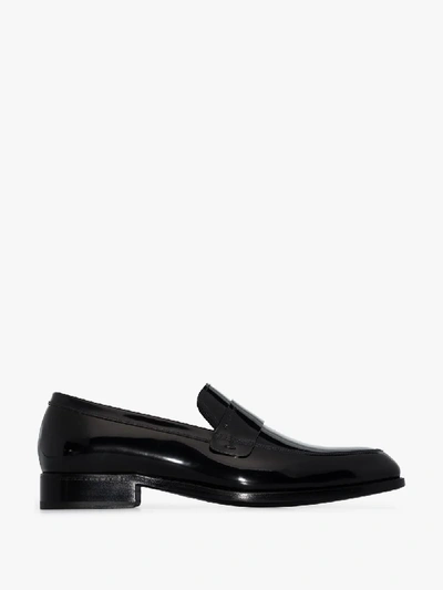 Shop Givenchy Black Patent Leather Loafers