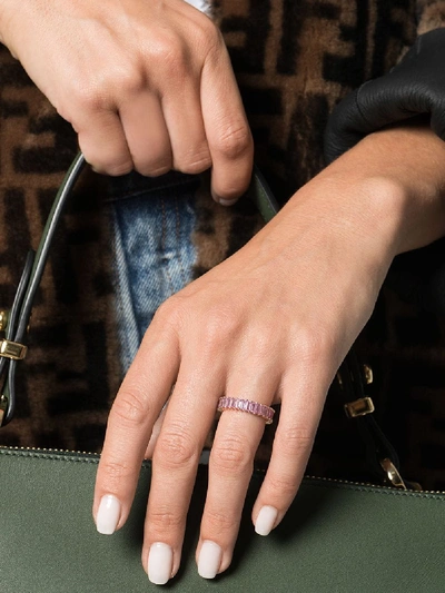 Shop Dana Rebecca Designs 14k Rose Gold Krystyn Kylie Baguette Sapphire Ring In Rose Gold/pink