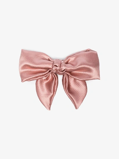 Shop Jennifer Behr Pink Naples Silk Bow Hair Clip