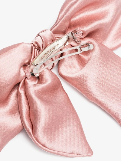 Shop Jennifer Behr Pink Naples Silk Bow Hair Clip