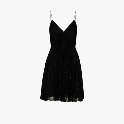 Shop Saint Laurent Fil Coupé Mini Dress In Black