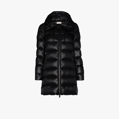 Shop Moncler Suyen Long Puffer Jacket In Black