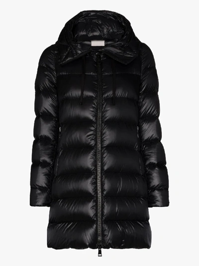 Shop Moncler Suyen Long Puffer Jacket In Black