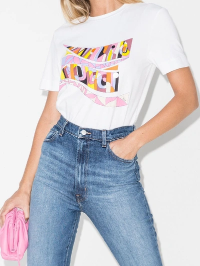 Shop Emilio Pucci Sirens Song Print T-shirt In White