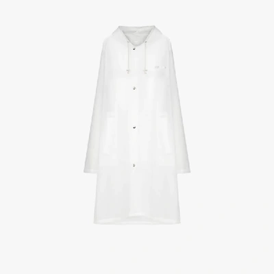 Shop Vetements Transparent Logo Raincoat In White