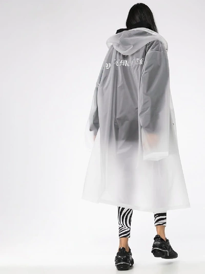 Shop Vetements Transparent Logo Raincoat In White