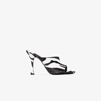 Shop Magda Butrym And White Estonia 100 Zebra Print Mules In Black