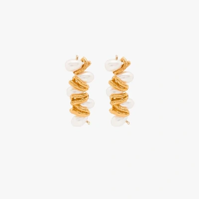Shop Alighieri Gold-plated Calliope Pearl Earrings In White