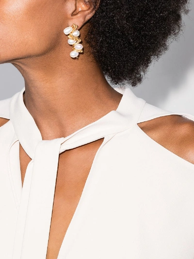 Shop Alighieri Gold-plated Calliope Pearl Earrings In White