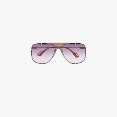 Shop Gucci Brown Gradient Aviator Sunglasses