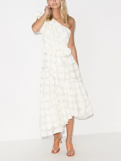 Shop Ulla Johnson Arianne One Shoulder Belted Dress In White