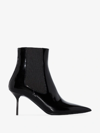 Shop Tom Ford Black 75 Patent Leather Ankle Boots