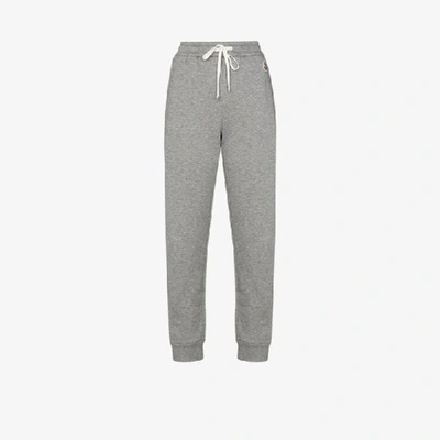 Shop Moncler Cotton Track Pants In Grey