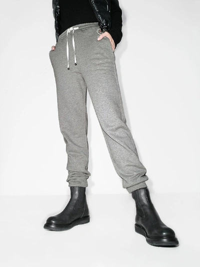 Shop Moncler Cotton Track Pants In Grey