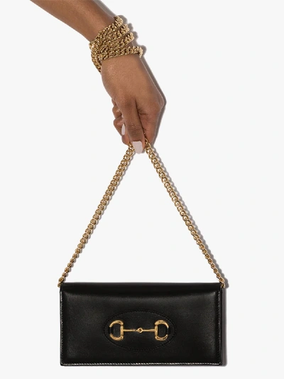 Shop Gucci Black Horsebit Leather Clutch Bag