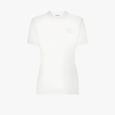 Shop Moncler Logo Badge T-shirt In White