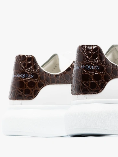 Shop Alexander Mcqueen White And Brown Oversized Sneakers