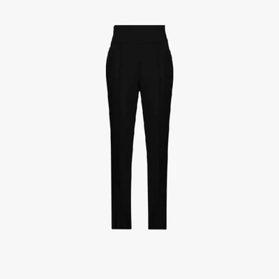 Shop Alexandre Vauthier High Waist Tailored Wool Trousers In Black