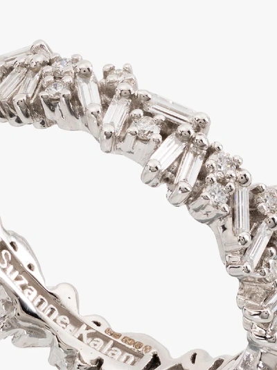Suzanne Kalan 18kt White Gold Icon Baguette Diamond Ring In Metallic