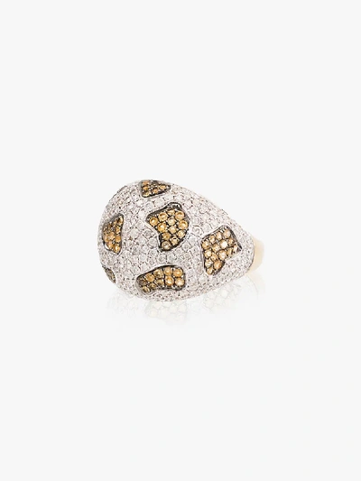 Shop Yvonne Léon 18k Yellow Gold Leopard Citrine And Diamond Ring In Metallic