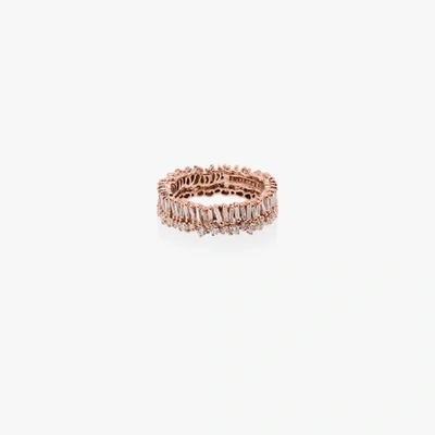 Shop Suzanne Kalan 18k Rose Gold Fireworks Short Stack Diamond Ring In Metallic