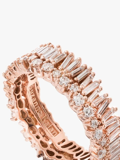Suzanne Kalan Short Stack 18kt Rose Gold Diamond Eternity Ring In Metallic