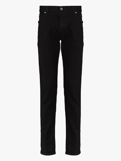 Shop Balmain Slim Leg Jeans In Black