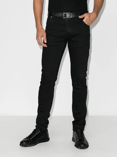 Shop Balmain Slim Leg Jeans In Black