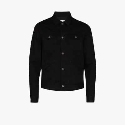 Givenchy Black Denim Logo Jacket In Black