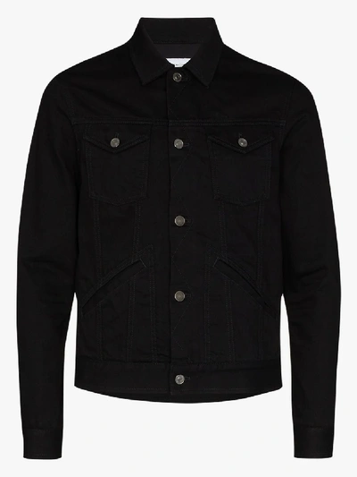 Givenchy Black Denim Logo Jacket In Black