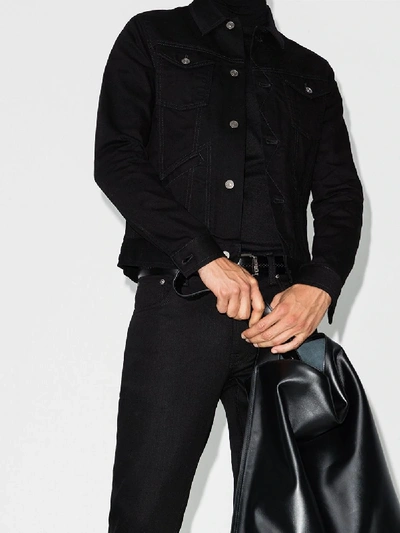 Givenchy Black Denim Logo Jacket In Black