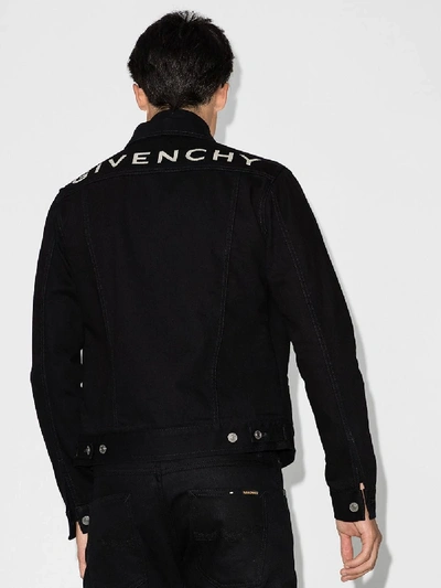 Givenchy Black Denim Logo Jacket In Black