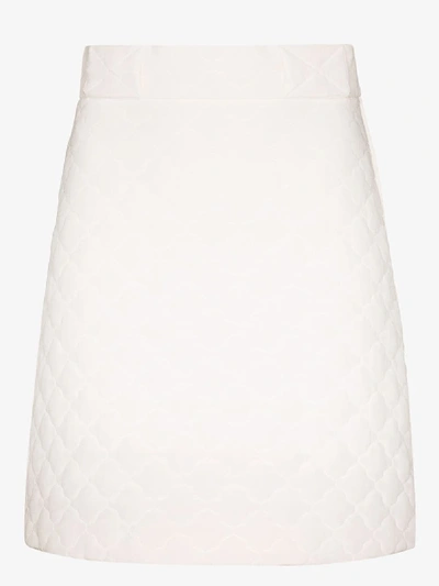 Shop Fendi White Quilted Mini Skirt