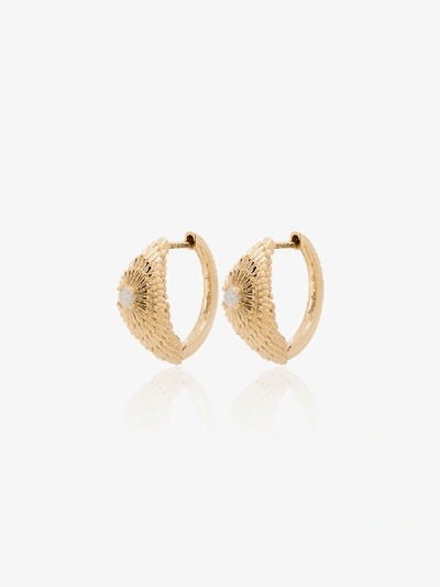 Shop Yvonne Léon 18k Yellow Gold Sea Urchin Diamond Hoop Earrings