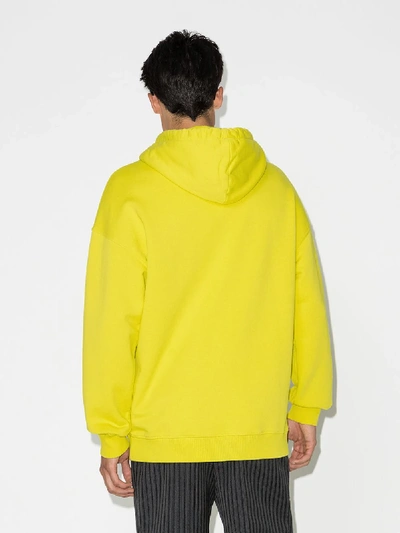 Shop Givenchy Yellow Infinity Logo Cotton Hoodie